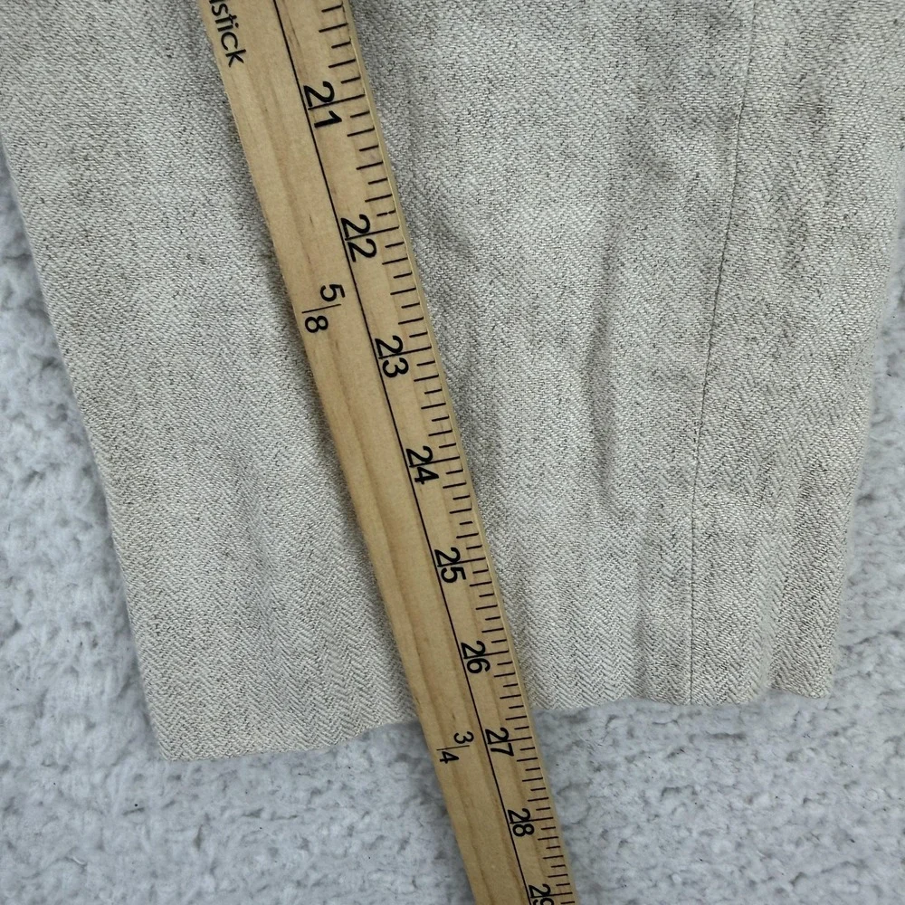 Banana Republic Mens Linen Chino Pants 32x30 Altered 32x27 Beige Herringbone